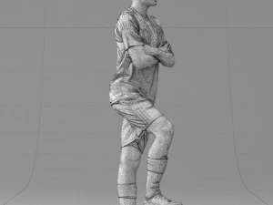 000311 Young Soccer Player Standing with Ball 1114 3D Model