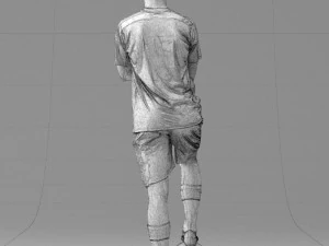 000311 Young Soccer Player Standing with Ball 1114 3D Model
