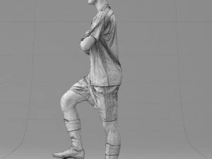 000311 Young Soccer Player Standing with Ball 1114 3D Model