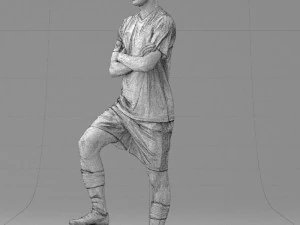 000311 Young Soccer Player Standing with Ball 1114 3D Model