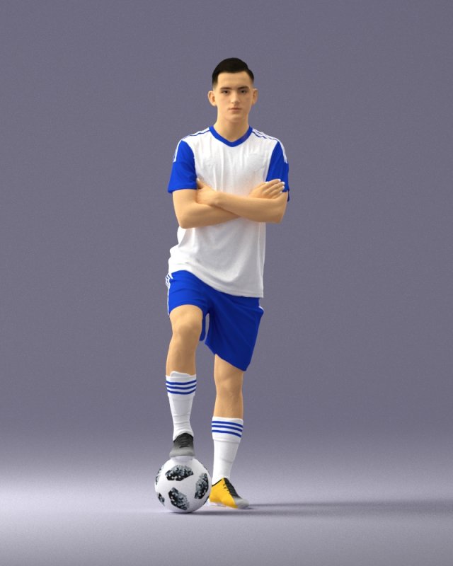 soccer player 1114-4 3d print ready 3D Print Model .c4d .max .obj .3ds .fbx .stl .blend 