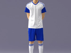 000312 Joven futbolista de pie en uniforme 1114 Modelo 3D