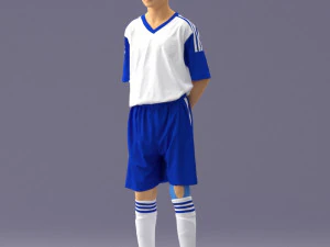 000313 Young Boy Soccer Player 1114 3D Model