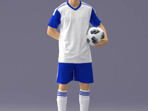 000314 Male Soccer Player with Ball 1114 3D Model