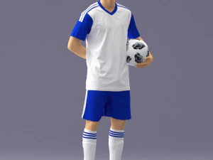 000314 Male Soccer Player with Ball 1114 3D Model
