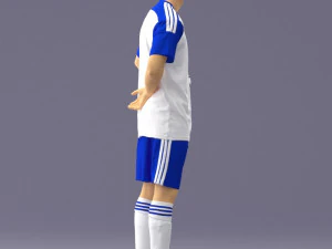 000314 Male Soccer Player with Ball 1114 3D Model