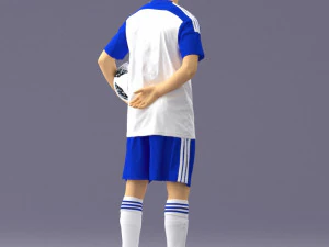 000314 Male Soccer Player with Ball 1114 3D Model