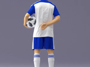000314 Male Soccer Player with Ball 1114 3D Model