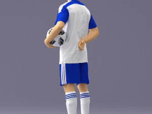 000314 Male Soccer Player with Ball 1114 3D Model