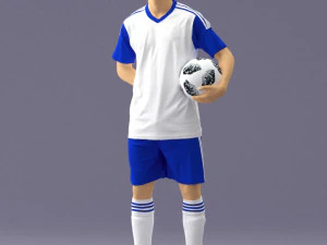 000314 Male Soccer Player with Ball 1114 3D Model