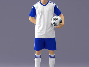 000314 Male Soccer Player with Ball 1114 3D Model