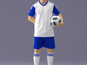 000314 Male Soccer Player with Ball 1114 3D Model