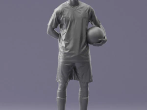 000314 Male Soccer Player with Ball 1114 3D Model