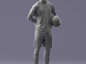 000314 Male Soccer Player with Ball 1114 3D Model