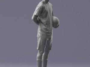 000314 Male Soccer Player with Ball 1114 3D Model