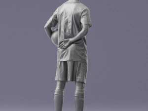 000314 Male Soccer Player with Ball 1114 3D Model