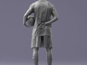 000314 Male Soccer Player with Ball 1114 3D Model