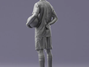 000314 Male Soccer Player with Ball 1114 3D Model