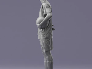 000314 Male Soccer Player with Ball 1114 3D Model