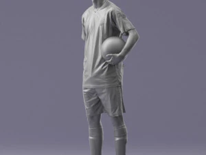 000314 Male Soccer Player with Ball 1114 3D Model