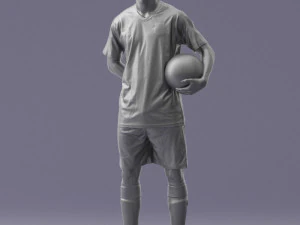 000314 Male Soccer Player with Ball 1114 3D Model
