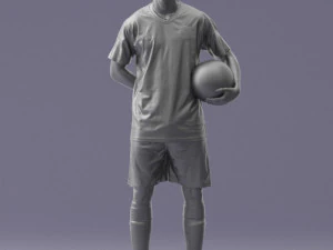 000314 Male Soccer Player with Ball 1114 3D Model