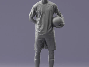 000314 Male Soccer Player with Ball 1114 3D Model