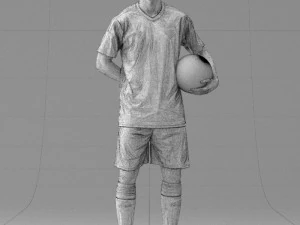 000314 Male Soccer Player with Ball 1114 3D Model