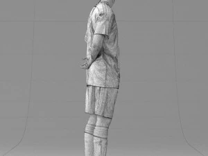 000314 Male Soccer Player with Ball 1114 3D Model
