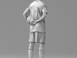 000314 Male Soccer Player with Ball 1114 3D Model