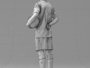 000314 Male Soccer Player with Ball 1114 3D Model