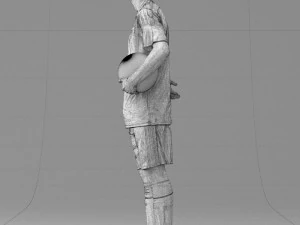 000314 Male Soccer Player with Ball 1114 3D Model