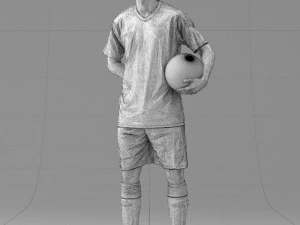000314 Male Soccer Player with Ball 1114 3D Model
