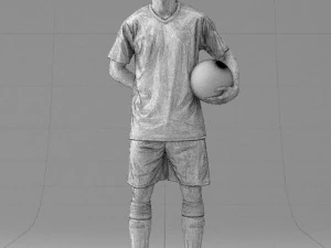 000314 Male Soccer Player with Ball 1114 3D Model