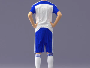 000315 Male Soccer Player with Hands on Hips 1114 3D Model
