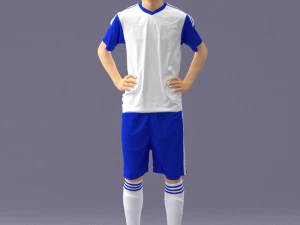000315 Male Soccer Player with Hands on Hips 1114 3D Model