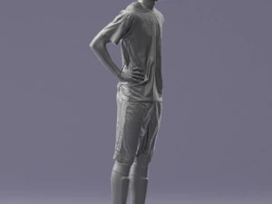 000315 Male Soccer Player with Hands on Hips 1114 3D Model