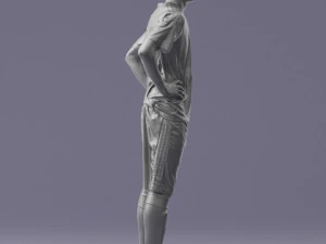 000315 Male Soccer Player with Hands on Hips 1114 3D Model