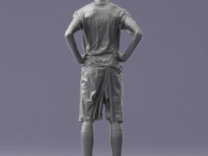 000315 Male Soccer Player with Hands on Hips 1114 3D Model