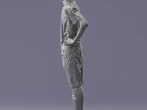 000315 Male Soccer Player with Hands on Hips 1114 3D Model