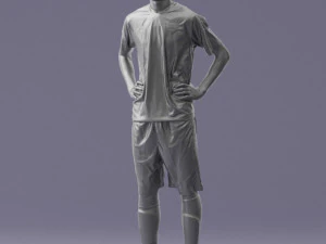 000315 Male Soccer Player with Hands on Hips 1114 3D Model