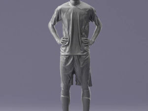 000315 Male Soccer Player with Hands on Hips 1114 3D Model