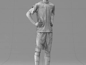 000315 Male Soccer Player with Hands on Hips 1114 3D Model