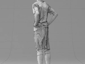 000315 Male Soccer Player with Hands on Hips 1114 3D Model