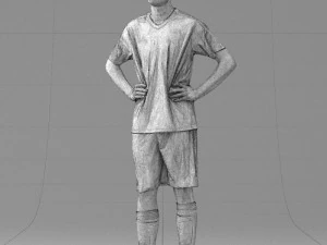 000316 Young Male Soccer Player Standing 1114 3dp 3D Print Model