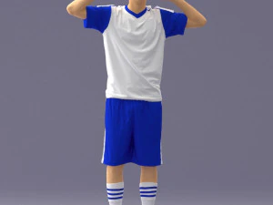 000317 Male Soccer Player with Hands by Head 1114 3D Model