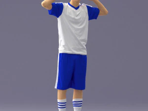000317 Male Soccer Player with Hands by Head 1114 3D Model