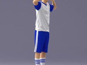000317 Male Soccer Player with Hands by Head 1114 3D Model