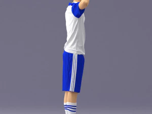 000317 Male Soccer Player with Hands by Head 1114 3D Model