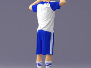 000317 Male Soccer Player with Hands by Head 1114 3D Model